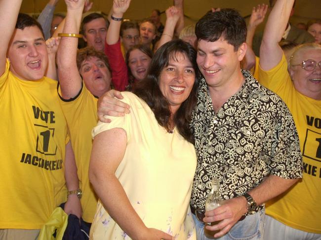 Jackie Kelly after winning her seat of Lindsay in the Federal election November 10, 2001.