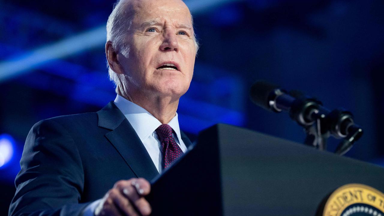 Joe Biden at a campaign rally in Nevada. Picture: Saul Loeb/AFP