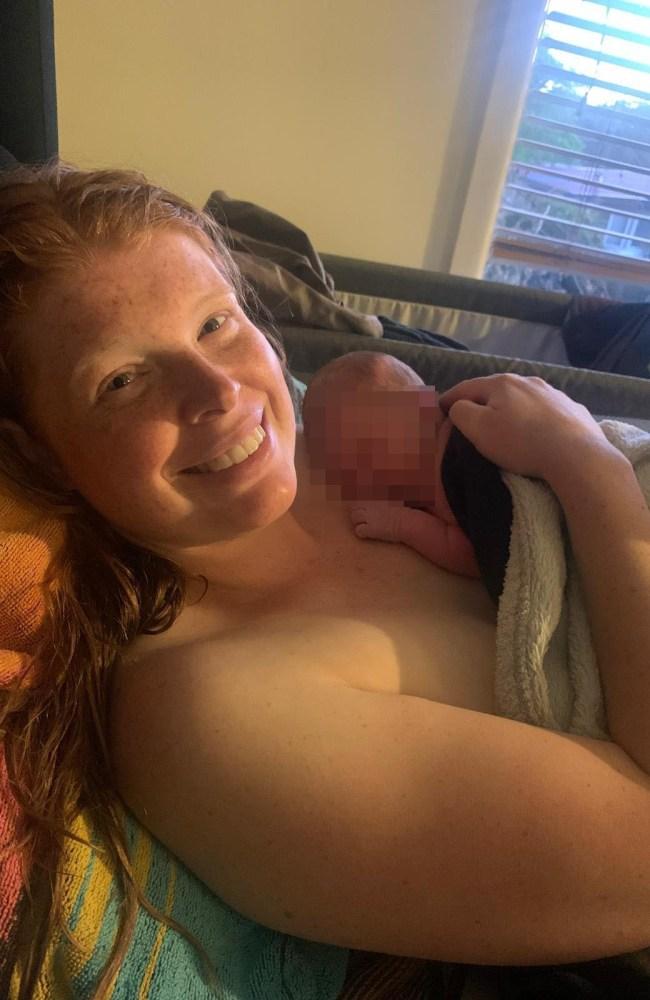 Her second child was born at home. Picture: Supplied