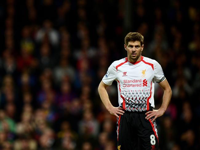 LONDON, ENGLAND - MAY 05: Steven Gerrard of Liverpool looks on during the Barclays Premier League match between Crystal Palace and Liverpool at Selhurst Park on May 5, 2014 in London, England. (Photo by Jamie McDonald/Getty Images)