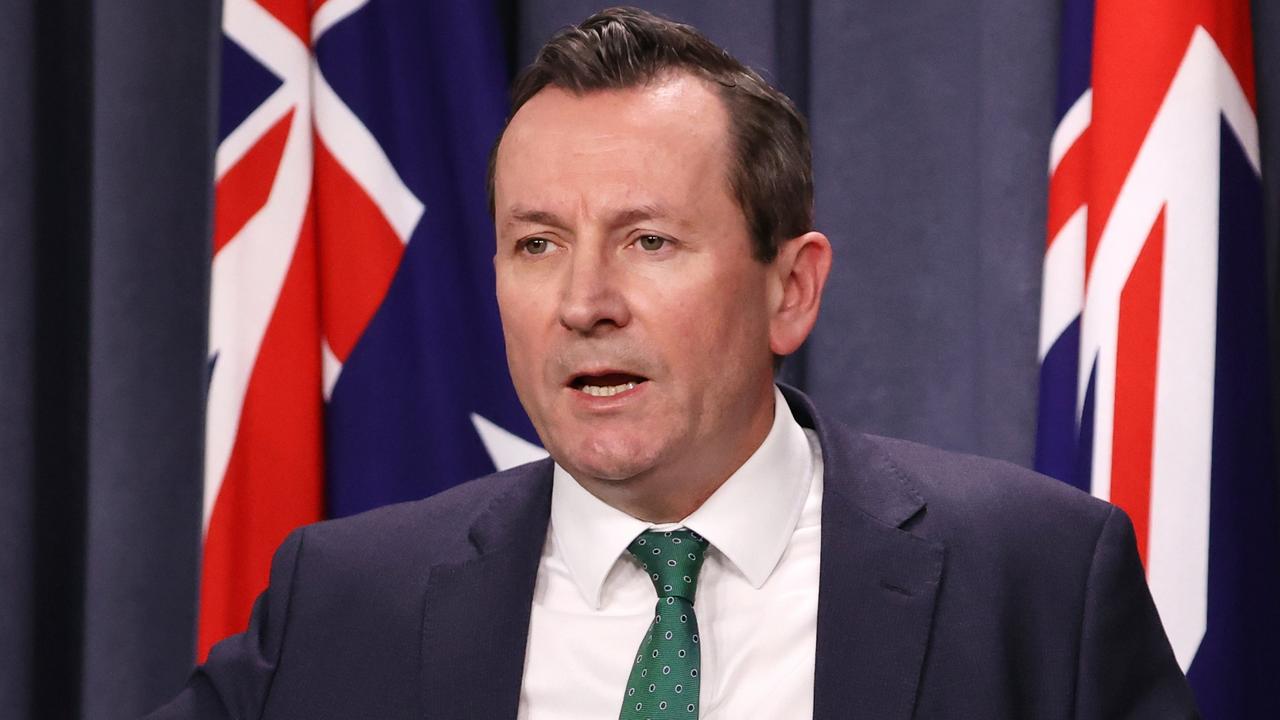 Politics. Premier Mark McGowan holds a Covid related press conference at Dumas House in West Perth. Picture Jackson Flindell The West Australian