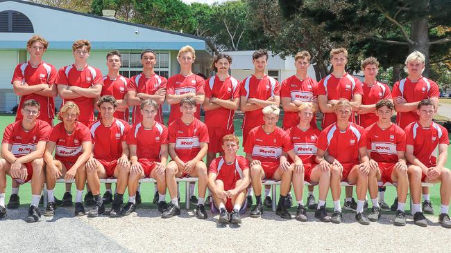 The Palm Beach Senior Boys as Palm Beach Currumbin have four teams in the AFLQ Schools Cup semi finals for juniors and seniors grades. Picture: Glenn Campbell