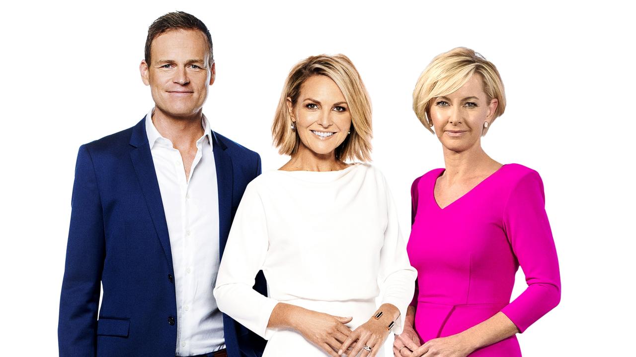 Today line-up for 2019 — newsreader Tom Steinfort and co-hosts Georgie Gardner and Deb Knight. Picture: Channel 9