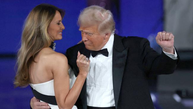 Donald Trump dances with Melania Trump at the Liberty Inaugural Ball. Picture: AFP