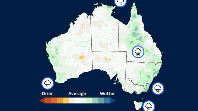 Much of the east, parts of the south east, north and west cpoast are set for wetter conditions. Pictures: BOM.