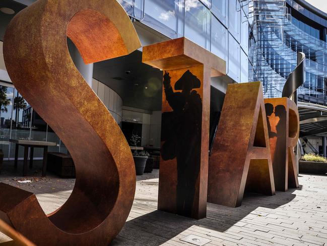 A sign stands outside The Star casino and event centre in Sydney on September 2, 2024. Troubled resort and casino operator Star Entertainment was temporarily delisted from the Australian Securities Exchange on September 2 after failing to post its annual financial results. (Photo by DAVID GRAY / AFP)