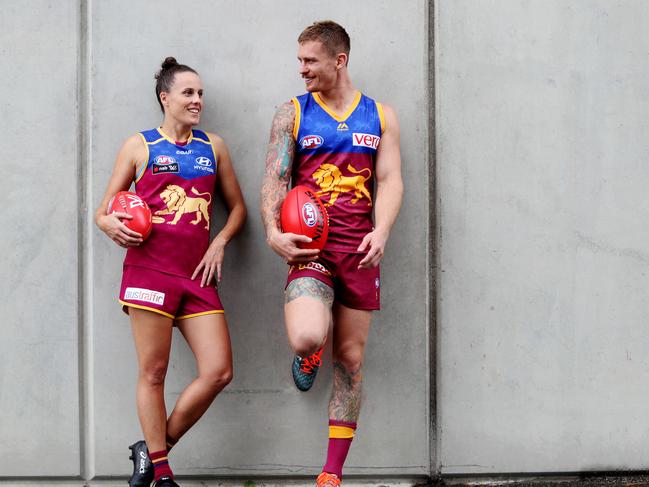 Emma Zielke and Dayne Beams ahead of the AFLW final this weekend. Pics Tara Croser.