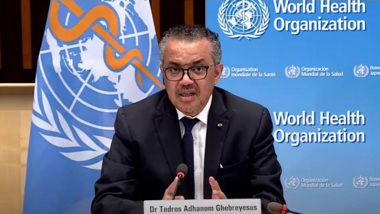 World Health Organisation WHO Director General Tedros Adhanom Ghebreyesus.