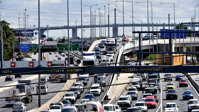 Congestion on West Gate Freeway. Picture Jay Town