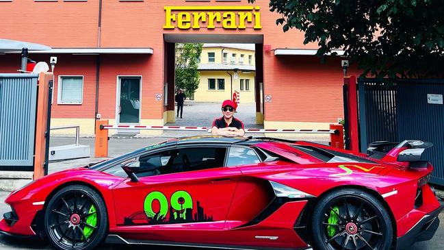 Ben Huynh poses with a Lamborghini. Picture: Instagram