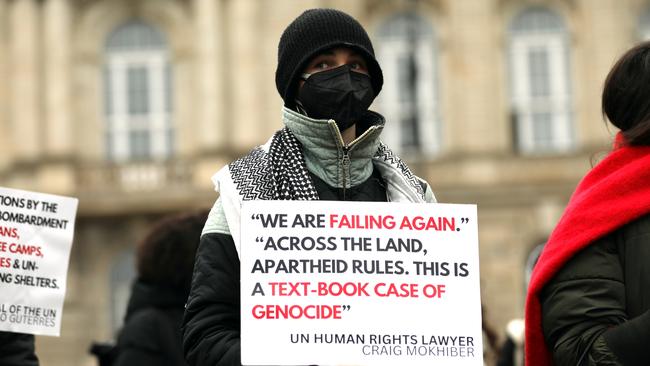 Protests at universities across the globe, including in Berlin in December 2023, are fuelling hatred and hostility. Picture: Getty Images