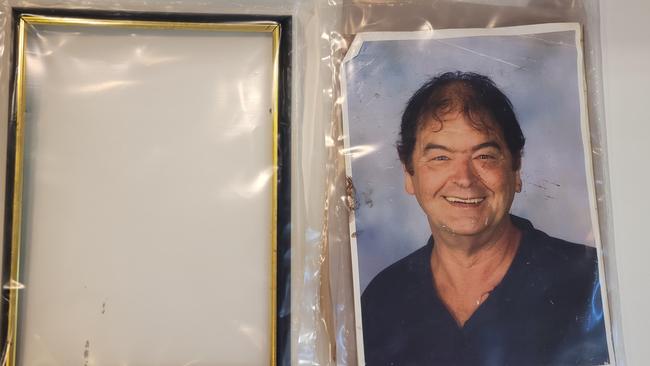 A photo of murder victim Steven Hinrichsen that was found smashed and left on top of his body. Picture: Courts SA.