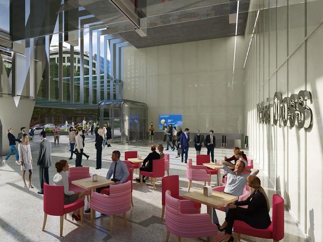 Outdoor dining near the station entrance.