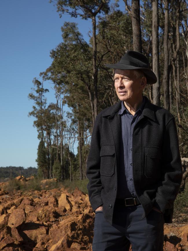 Kingsley Dixon on his Waroona Hills property south of Perth. Picture: Philip Gostelow