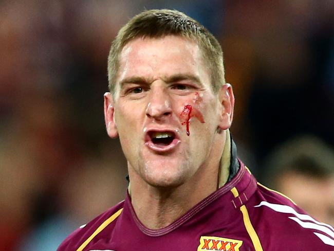 BRISBANE, AUSTRALIA - JUNE 26:  Brent Tate of the Maroons is sent to the sin bin during game two of the ARL State of Origin series between the Queensland Maroons and the New South Wales Blues at Suncorp Stadium on June 26, 2013 in Brisbane, Australia.  (Photo by Mark Kolbe/Getty Images)