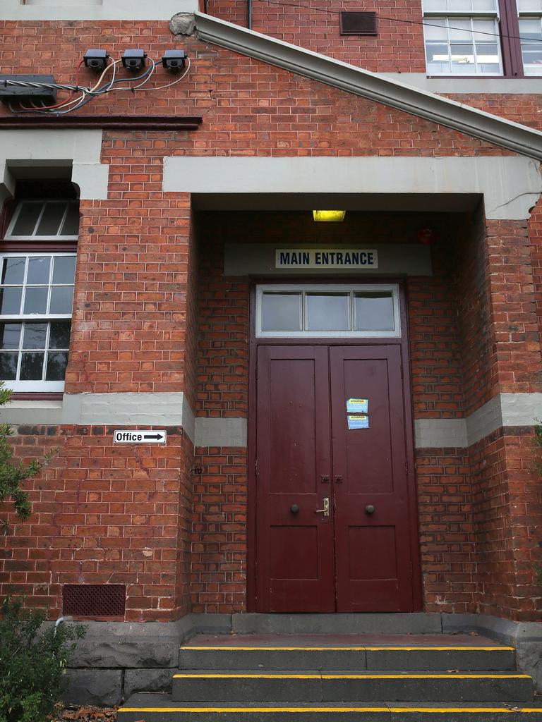 The main entrance to the school building cannot be used by two people at the school who use a wheelchair. Picture: George Salpigtidis