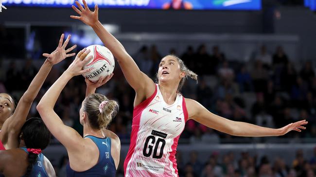 Matilda Garrett won the Super netball championship with the Adelaide Thunderbirds. Picture: Kelly Defina/Getty Images