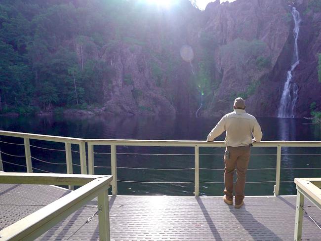 A park ranger at the Wangi Falls in Litchfield National Park. Picture: Government / Supplied.