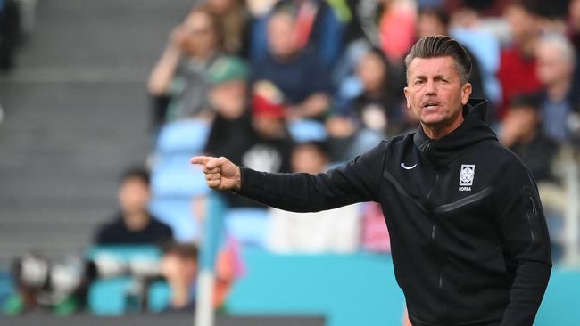 South Korea's coach Colin Bell gave a withering post-match assessment of his side’s performance. Picture: AFP