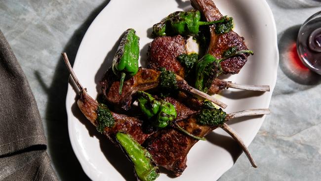 Grilled spring lamb cutlets. Picture: Nikki To