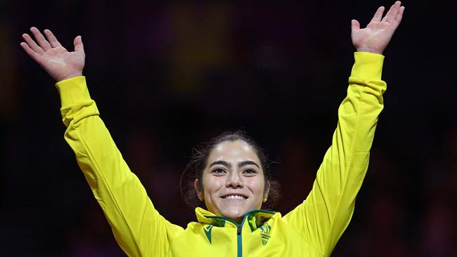 Georgia Godwin was reduced to tears after her gold medal win. Picture: AFP Images