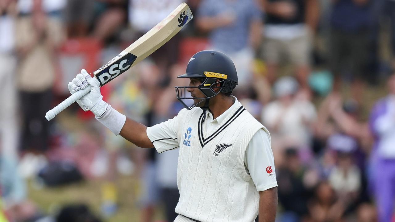 Rachin Ravindra looms as the key figure for the home side on day four. (Photo by Hagen Hopkins/Getty Images)