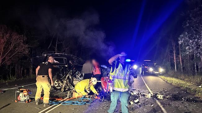 The scene of the horror crash on the Sunshine Coast on Walter Hay Drive between Doonan and Noosaville.