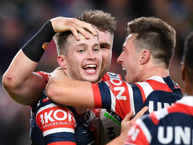 NRL 2022 RD25 SYDNEY ROOSTERS V SOUTH SYDNEY RABBITOHS - SAM WALKER, TRY CELEBRATION