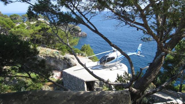 Helicopter is the best way to get on and off the island today. Picture: LuxuryItalianIsland.com