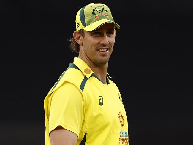 MELBOURNE, AUSTRALIA - NOVEMBER 22: Mitchell Marsh of Australia looks on during game three of the One Day International series between Australia and England at Melbourne Cricket Ground on November 22, 2022 in Melbourne, Australia. (Photo by Darrian Traynor/Getty Images)