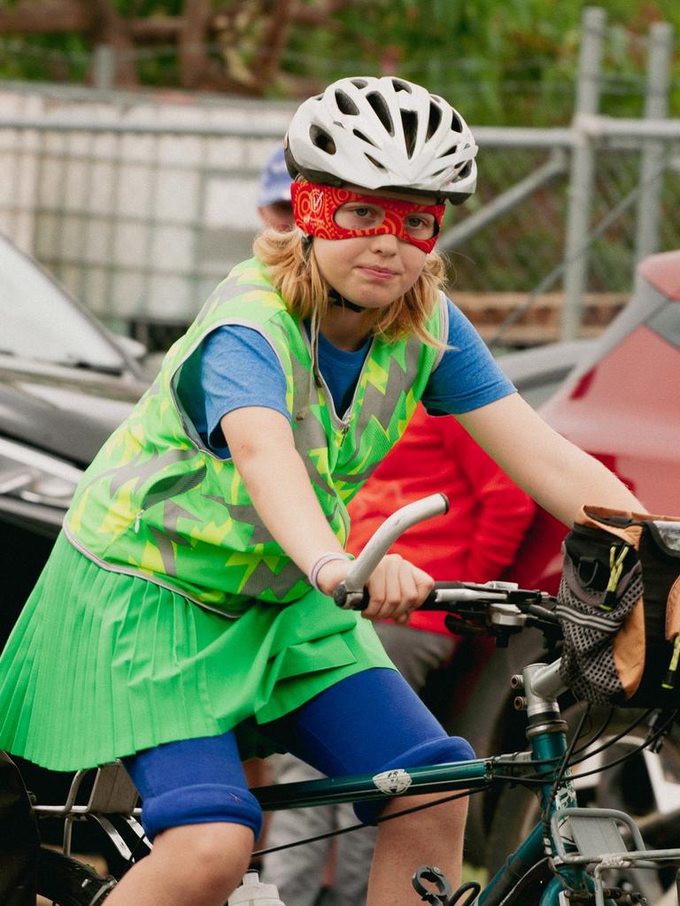 A member of the Boyne Burnett Inland Rail Trail at the 2023 Gayndah Orange Festival.