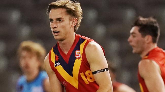 Jackson Mead is hoping to follow in the footsteps of his dad, Darren, at Port Adelaide. Picture: AFL Photos/Getty Images