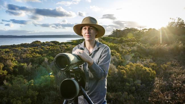 Kangaroo Island Landscape Board glossy black-cockatoo project officer Karleah Berris. Picture: Matt Turner