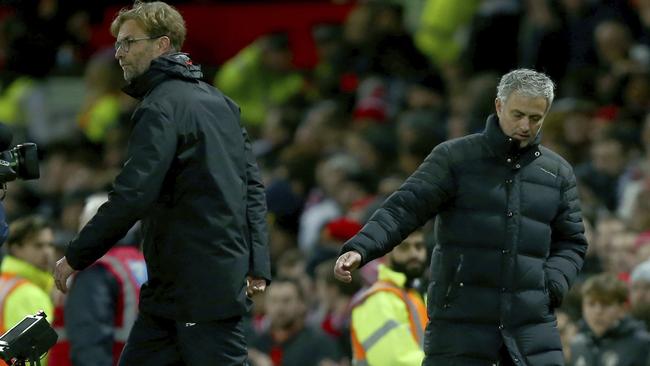Manchester United's Jose Mourinho and Liverpool's Juergen Klopp.