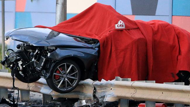 The car was travelling at more than double the 70kmh speed limit, a witness said. Picture: Mark Stewart