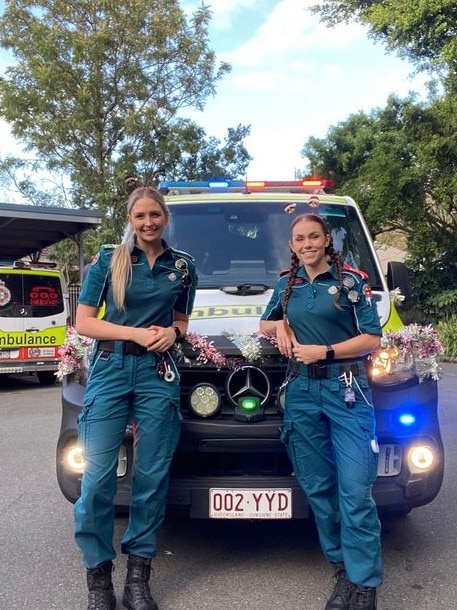 Queensland paramedics are allowed to decorate ambulances as long is it is done safely. Pic: Queensland Ambulance Service.