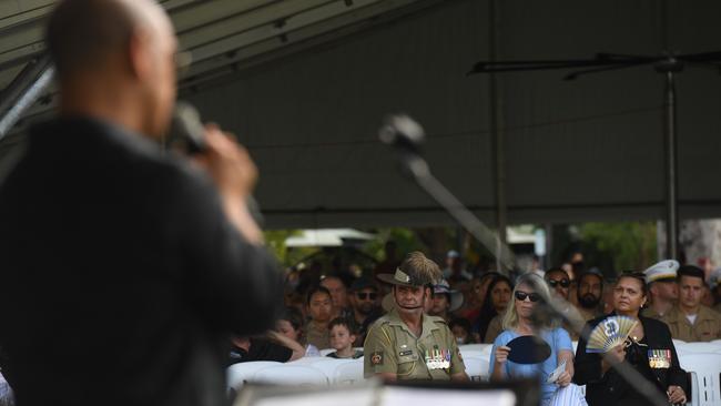 The 81st commemoration of the Bombing of Darwin held at the cenotaph on the esplanade. Picture: (A) manda Parkinson