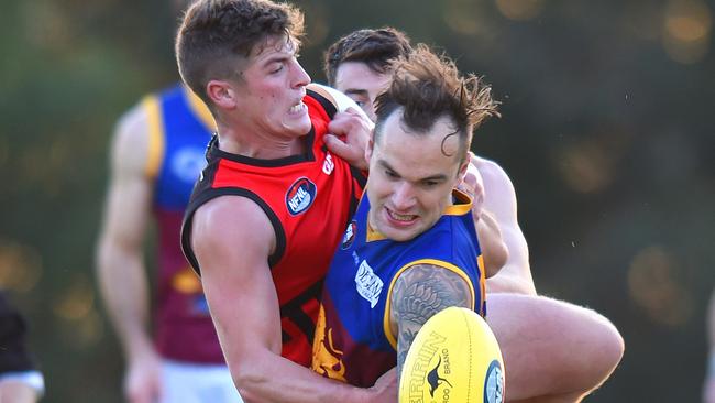 Daniel Freeman tackles Aidan Grace. Picture: Josie Hayden