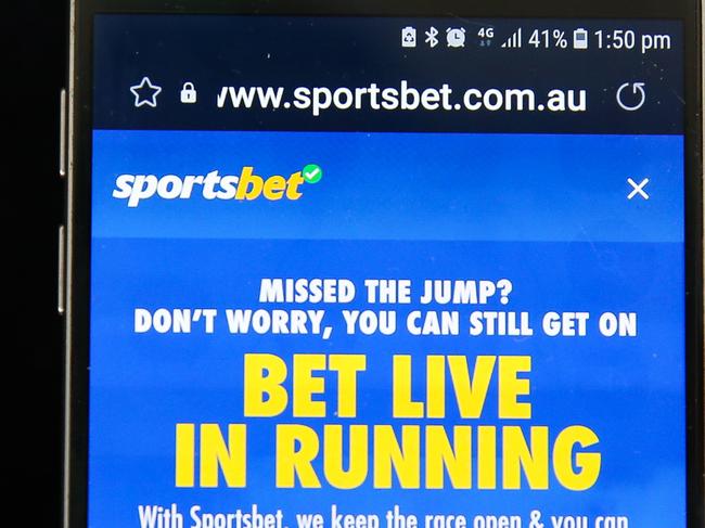 SYDNEY, AUSTRALIA - Newswire Photos November 02, 2022; A general stock view of the Sportsbet digital mobile app on a smart phone in Sydney as the gambling laws change today. Picture: NCA Newswire / Gaye Gerard