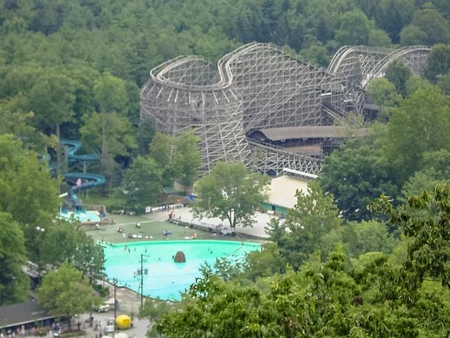 Elysburg, PA, USA - August 26, 2005: Aerial view of Knoebel's Grove amusement park in central Pennsylvania.  Picture: istock