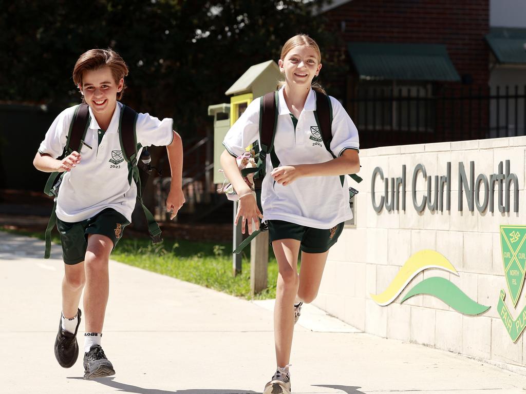 11-year-old Curl Curl North Public School students Jackson and Paige. Picture: Tim Hunter