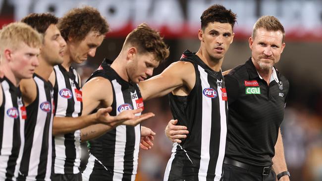 Magpies captain Scott Pendlebury led a statement that said the Magpies’ players “would confront Collingwood’s history” Picture: Michael Klein