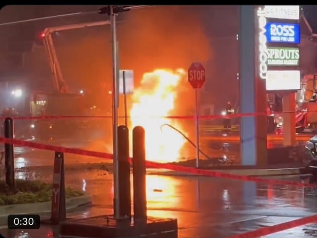 Dozens of first responders were on the scene outside the Roosevelt open-air mall that has a large parking lot and several food outlets and stores. Picture: X