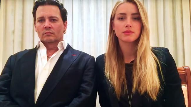 Screen grab of Johnny Depp and Amber Heard speaking for an Australian Biosecurity video.