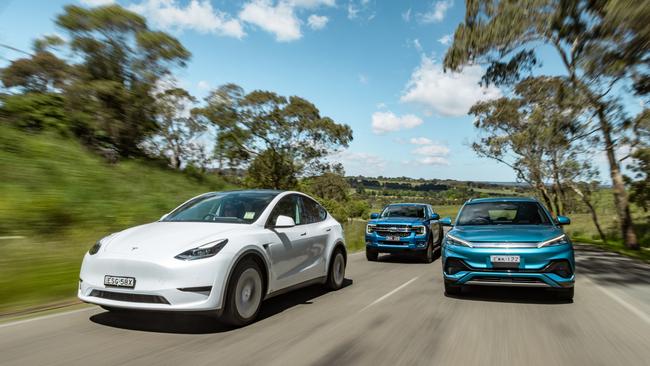 Tesla’s Model Y finished on top of Car of the Year testing. Photo: Thomas Wielecki