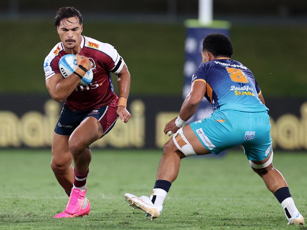 Jordan Petaia (left) hopes to charge towards an NFL career. Picture: Fiona Goodall/Getty Images