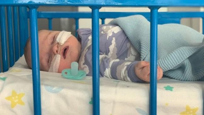 Xavier spent five nights in hospital after catching RSV and Covid-19. Picture: Supplied