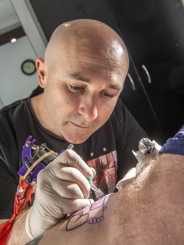 Ben Smith from Whisky Time Tattoo is the favourite tattoo artist in the Chronicle poll. Friday, August 27, 2021. Picture: Nev Madsen.