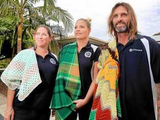 Fred's Place services manager Alysia Hopkins and staff Eliza Kerle and David Holmes are getting ready for the annual Sleepout in Tweed Heads on Thursday, August 29. Picture: Scott Powick