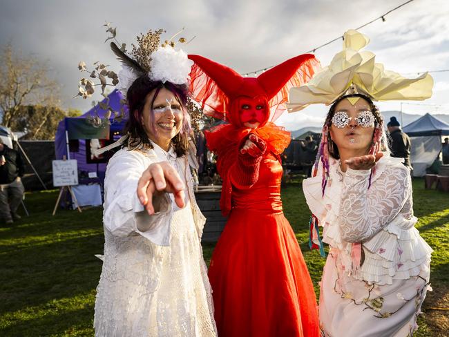 Willie Smith's Midwinter Festival Huonville - Rebecca Trollip, Fran Reeve and Dorris Pessy. Picture: Caroline Tan